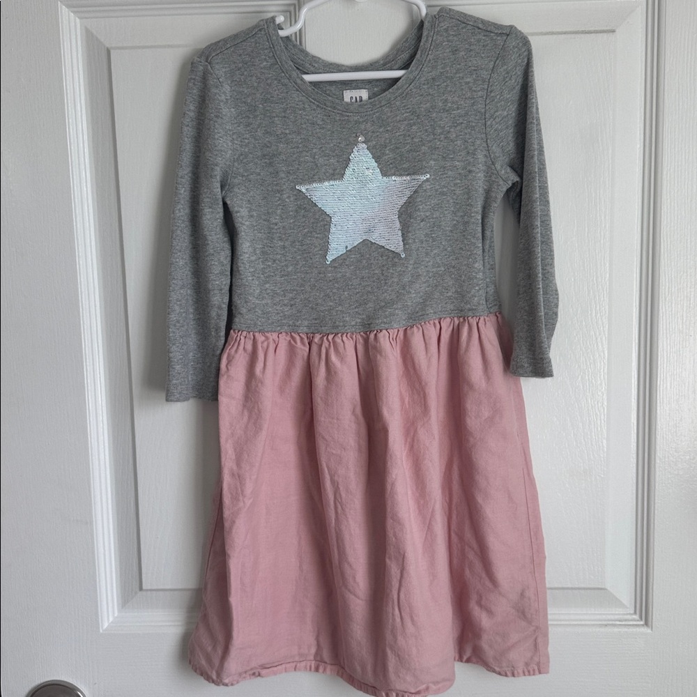 Gray and Pink Dress with Star Design